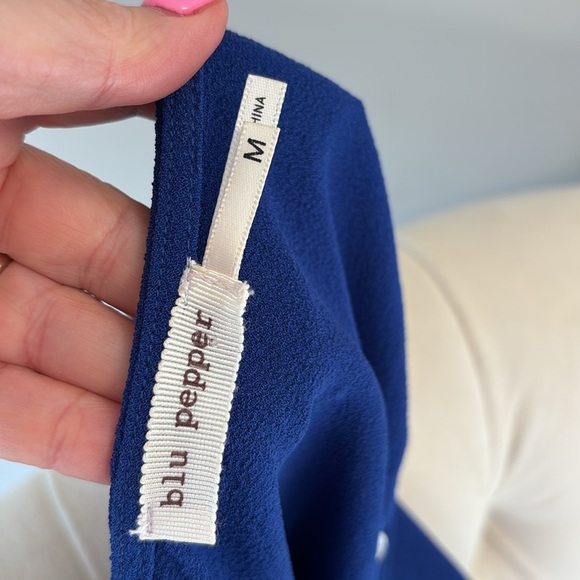 Blu Pepper women’s Blue and lime Yellow Sleeveless Dress studded shoulders Med - Picture 10 of 15